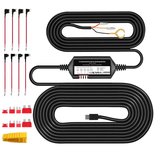 AZDome JYX05 hardwire kit USB-C 3 hilos