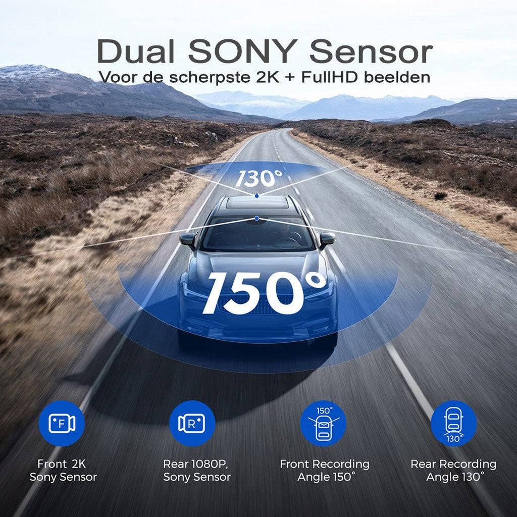 AZDome AR09 Full mirror 4K Wifi 2CH dashcam retrovisor interior