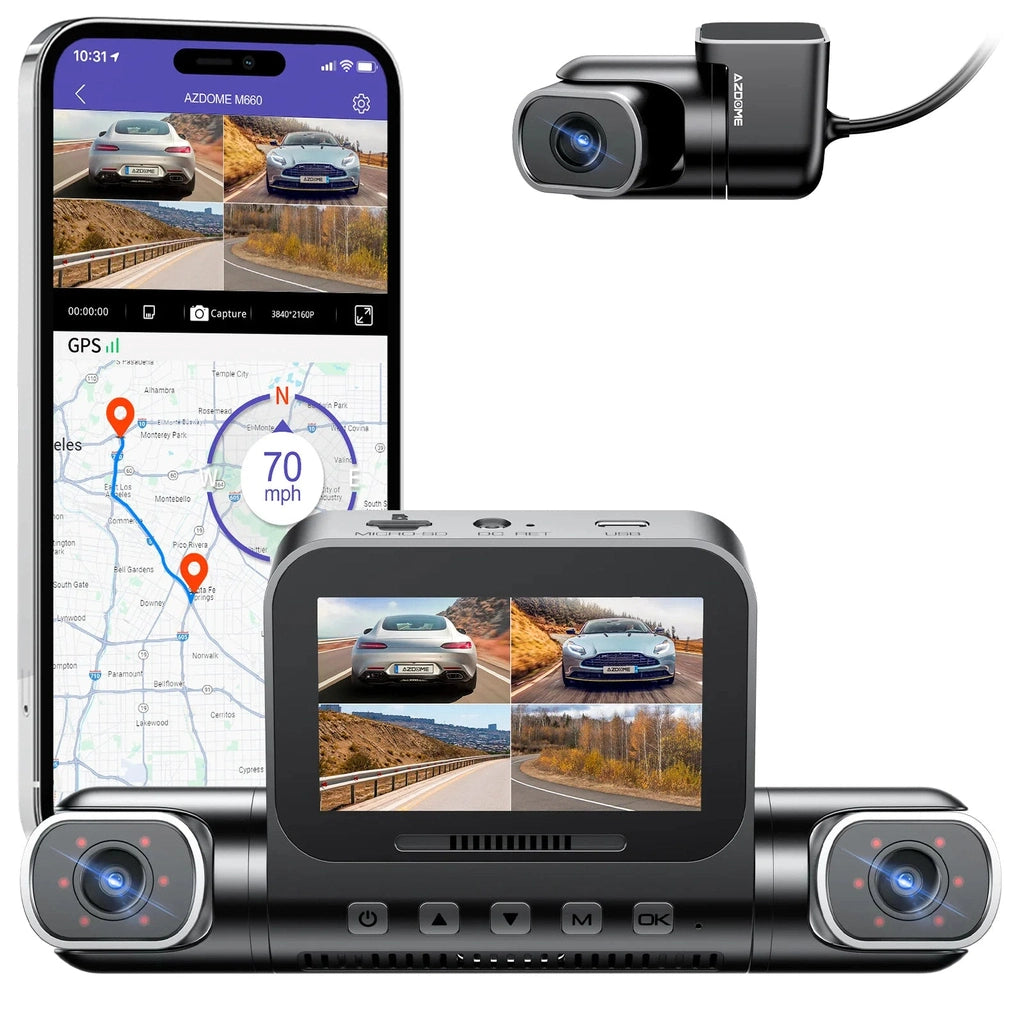 AZDome M660 4CH 128gb 2K Wifi GPS dashcam de 360 grados