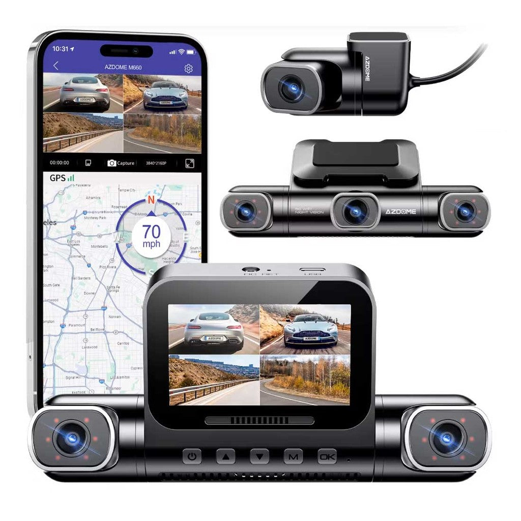 AZDome M660 4CH 128gb 2K Wifi GPS dashcam de 360 grados