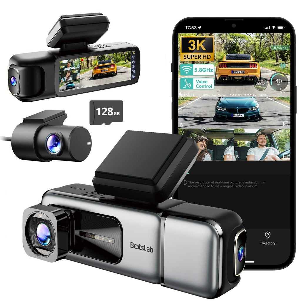 Botslab G980H Pro 3CH 4K Wifi GPS 128gb dashcam