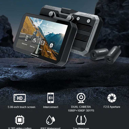 Innovv N1 Pro 2CH Wifi GPS Carplay monitor y dashcam para moto