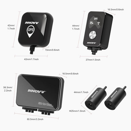 Innovv K7 2CH Dual Wifi GPS 2K Moto dashcam