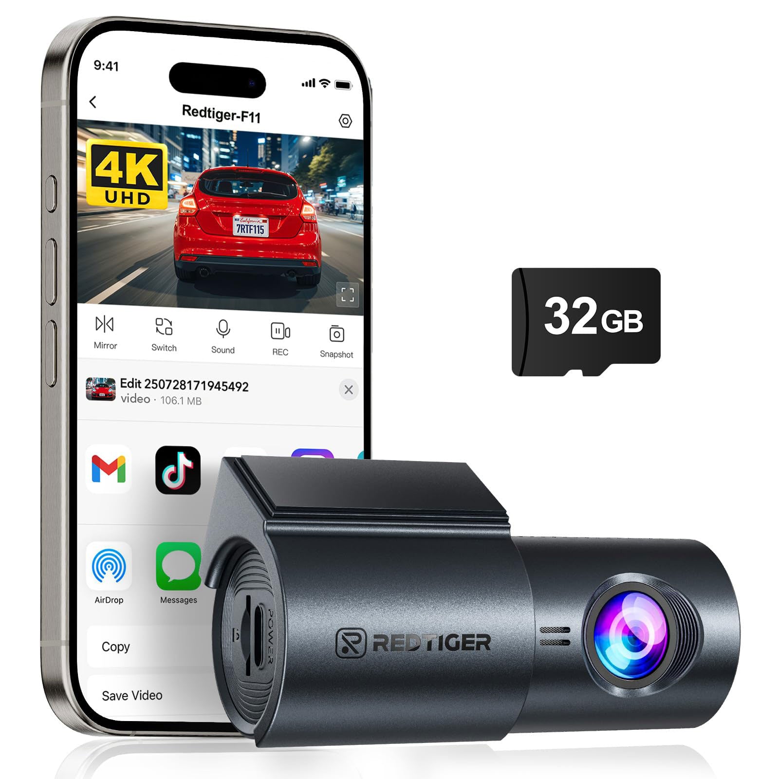 <tc>Redtiger F11 4K 1CH dashcam wifi 32 GB</tc>