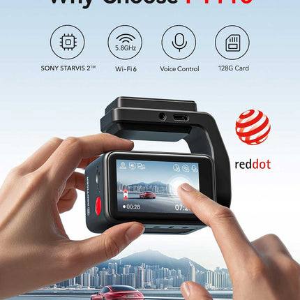 Redtiger F4 Pro 2CH 4K Touch Wifi GPS 128gb dashcam