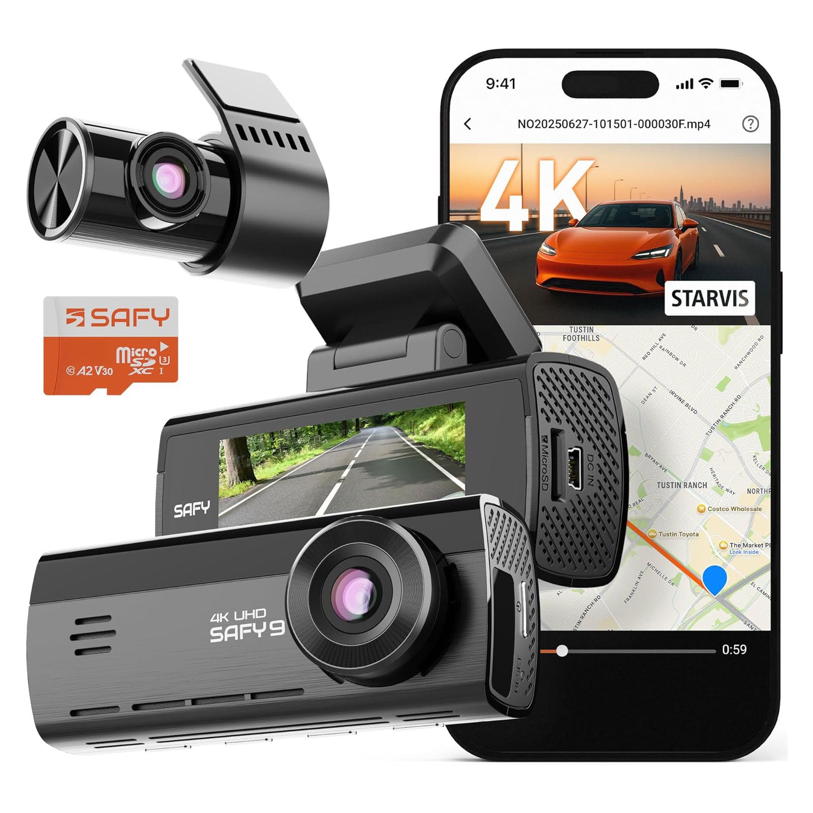 <tc>SAFY9 2CH 4K wifi GPS 256 GB dashcam</tc>