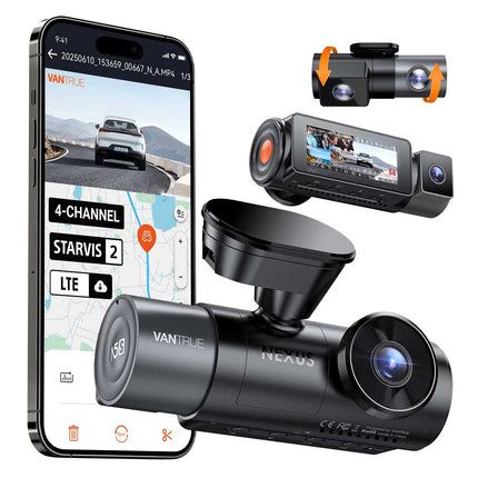 Vantrue N5S Cloud 2K 4CH Wifi GPS 360 graden dashcam