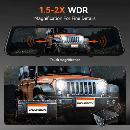 Wolfbox G900 Tripro cabin 3CH 4K Wifi GPS 256gb Mirror dashcam