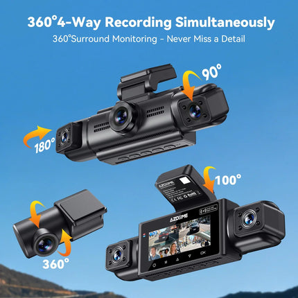 AZDome M350 4CH 2K wifi GPS 64 GB 360 grados — dashcam
