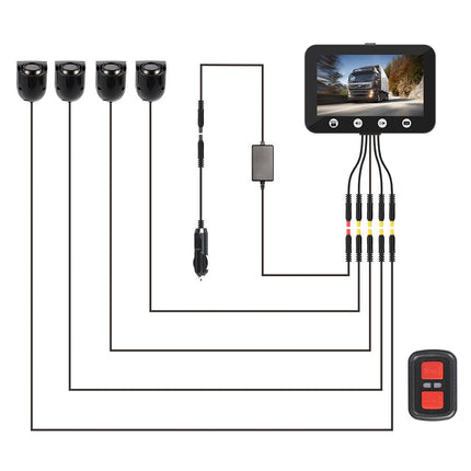 Motocam C4.3 4CH VGA dashcam para camión