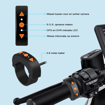 Motocam F9 Wifi GPS 2CH Moto dashcam